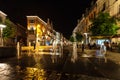 Water fountain at night in old city Royalty Free Stock Photo