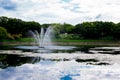 Water Fountain Park in Kyoto, Japan. Kyoto is themed with the Japanese traditional atmosphere from long time ago. In summer time, Royalty Free Stock Photo