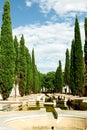 A waterfall and fountain built like an avenue Royalty Free Stock Photo