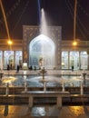 Water fountain and pool outside of Masjid al-Adhaam in Qom Qum