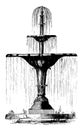 Water Fountain, purely decorative, vintage engraving
