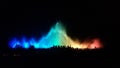 Rainbow lighted fountain show