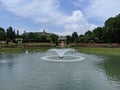 Water fountain spout garden pond Royalty Free Stock Photo