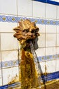 Water fountain tile bell lions. Ancient concept Royalty Free Stock Photo