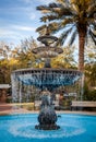 Water fountain in a town park.