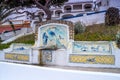 water fountain with a typical decoration