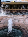 Water fountains in city park in Neenah, Wisconsin Royalty Free Stock Photo