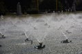 Water fountains by Moscow State University named after Lomonosov, main building Royalty Free Stock Photo