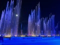 Water fountains at night
