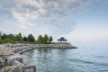 Water front gazebo Royalty Free Stock Photo