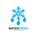 Water frost or defrost logo vector icon