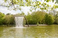 Water game in the munich city park at springtime Royalty Free Stock Photo
