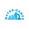 Water Games logo. Emblem for Inflatable park attraction Royalty Free Stock Photo