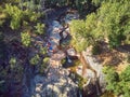 Water of Garganta la Olla located in Extremadura Spain. The waters for millions of years, have been sculpting natural pools in a