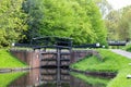 Water gates on Bansigstoke Canal in Woking, Surrey