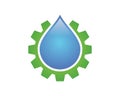 water gear logo template symbol
