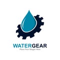 Water gear logo vector icon