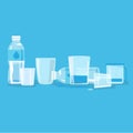 Water glass and bottle -