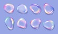 Water glass drop with holographic effect