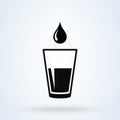 Water glass drop icon. vector Simple modern design illustration