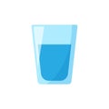 Water glass icon in flat style. Soda glass vector illustration o