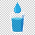 Water glass icon in flat style. Soda glass vector illustration o