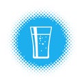 Water glass icon on halftone round shape Royalty Free Stock Photo