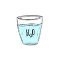 Water Glass Vector icon. Hand drawn logo. Sticker H2O design. Royalty Free Stock Photo