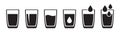 Water Glass Icon Set Royalty Free Stock Photo