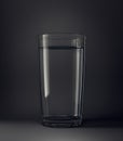 water glass isolated on a bleck background.