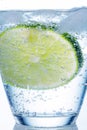 Water glass and lime Royalty Free Stock Photo