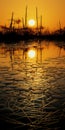 Golden Silhouette: Captivating Wetland Beauty In Ansel Adams Style