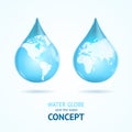 Water Globe Save Concept. Vector