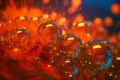 Water glowing orange. Generate Ai