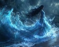 Water goddess summoning a tidal wave