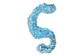 Water Greek letter word-final position sigma, 3D rendering