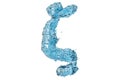 Water Greek letter zeta, 3D rendering