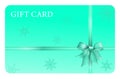 Water Green Gift Card with Ribbon and Bow Royalty Free Stock Photo