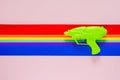 Water gun with colorful cutting paper for Songkran festival celebration