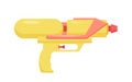 Water gun for fun fight of kids at summer festival, yellow plastic toy weapon with handle Royalty Free Stock Photo