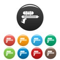 Water gun pistol icons set color Royalty Free Stock Photo