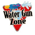 Water gun zone vintage rusty metal sign Royalty Free Stock Photo