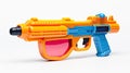 Ultra Realistic Orange Toy Gun With Blue Lenses Royalty Free Stock Photo