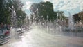 Water Gushes Splashes in Fountain, Lublin, Poland Royalty Free Stock Photo