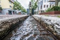 Water gutter in the city of Balingen in Germany Royalty Free Stock Photo
