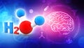 H2O Molecule in medical background. 3d render Royalty Free Stock Photo