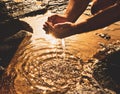 Water in the hands Royalty Free Stock Photo