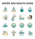 Water icon sets Royalty Free Stock Photo