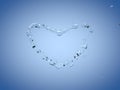 Water Heart on Blue Background Royalty Free Stock Photo