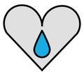 Water heart drop, icon